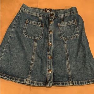 BDG button up jean skirt